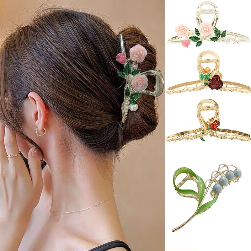 Kẹp Tóc Hoa Tulip Kim Loại Thanh Lịch Cho Nữ Haimeikang