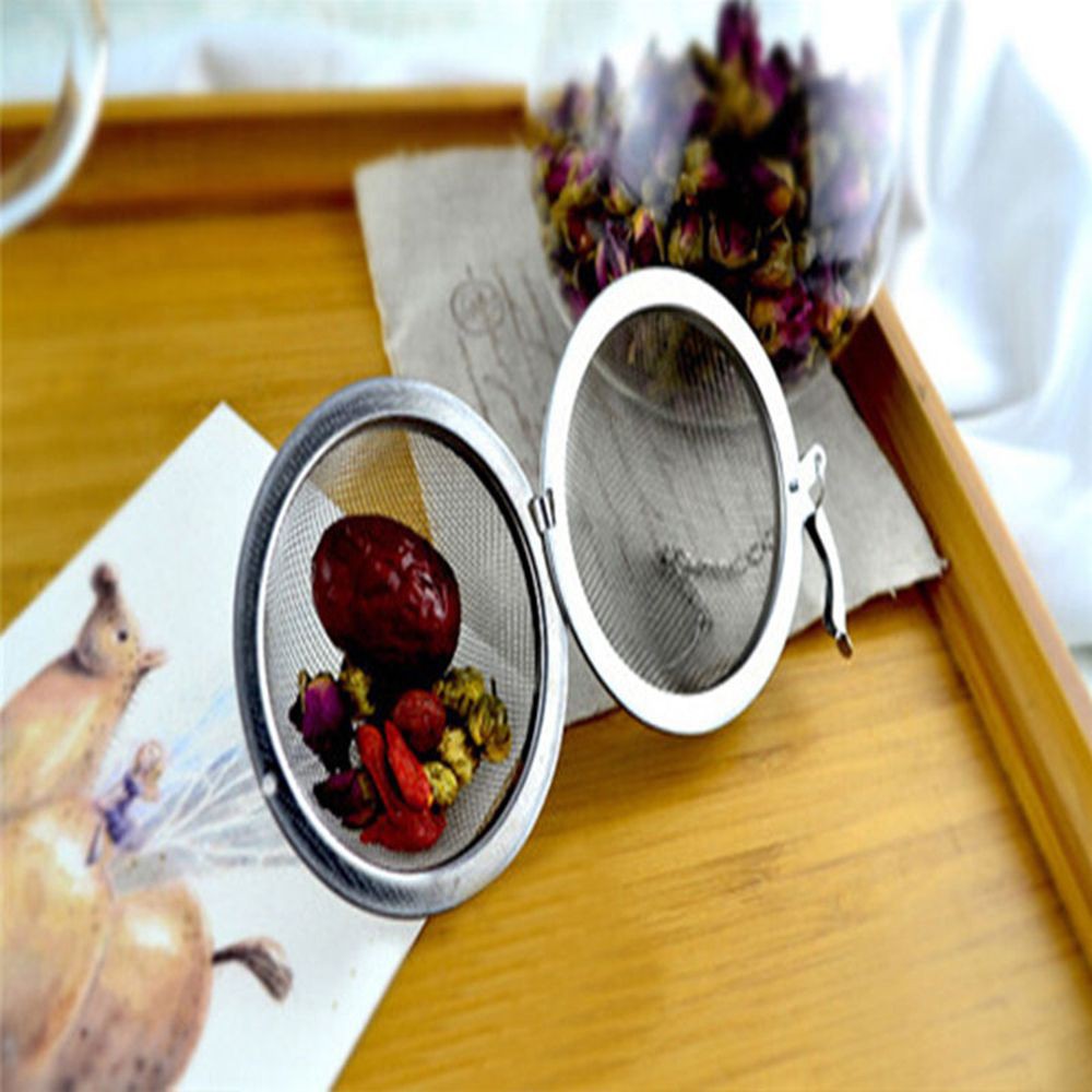 Dụng cụ lọc trà và gia vị dạng bóng lưới gắn dây xích khóa thiết kế tinh tế bằng thép không gỉ dùng trong nhà bếp