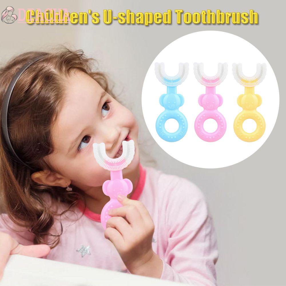 [Hàng mới về] Bàn chải đánh răng chữ U làm sạch răng miệng nhiều màu sắc dành cho trẻ em 2-6 tuổi