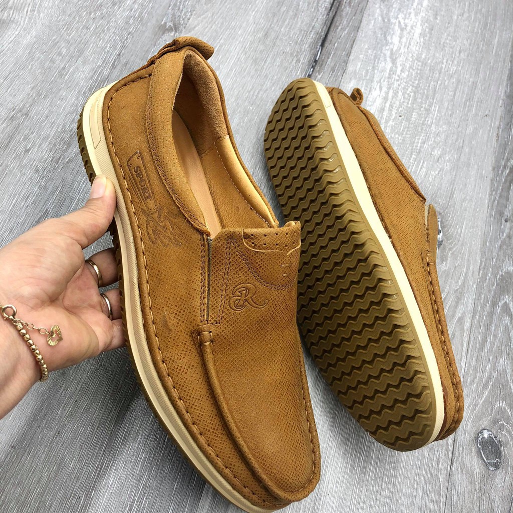 Giầy lười nam da thật hàn quốc đế cao su 2020 HT686