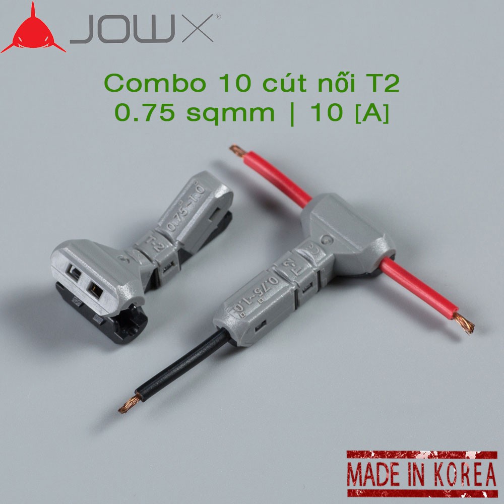 Combo 10 cút nối dây điện T2 JOWX Hàn Quốc cút nối phân nhánh chữ T