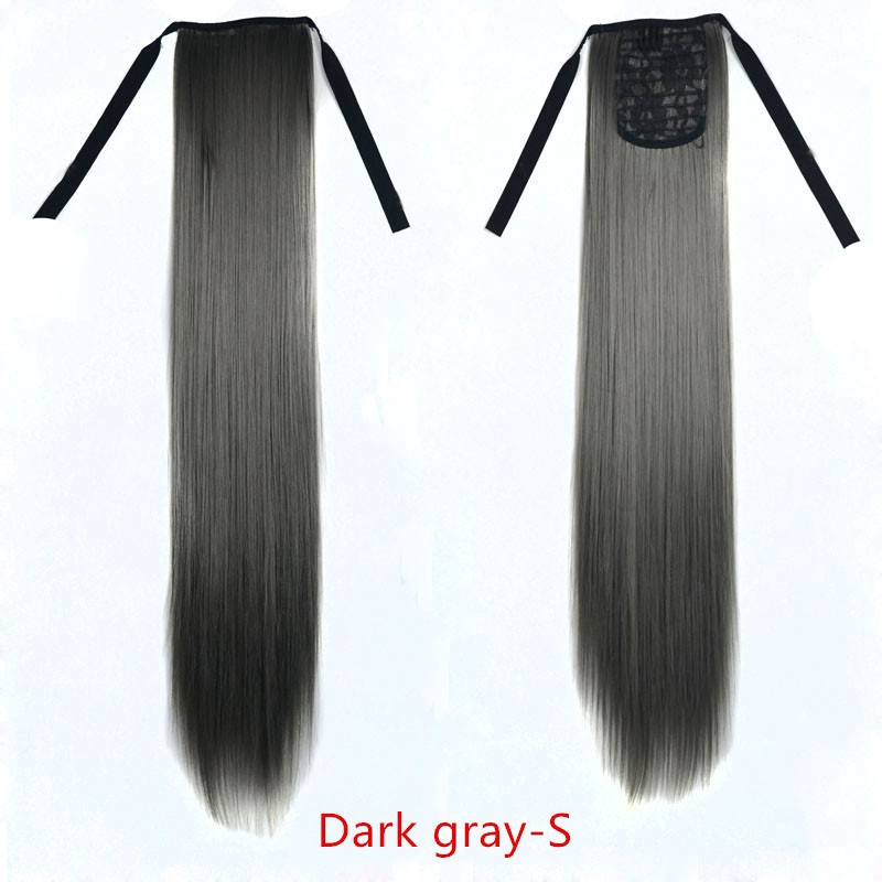 Tóc Đuôi Ngựa Giả 55cm Màu Đen Xám Ombre Thời Trang Cho Nữ
