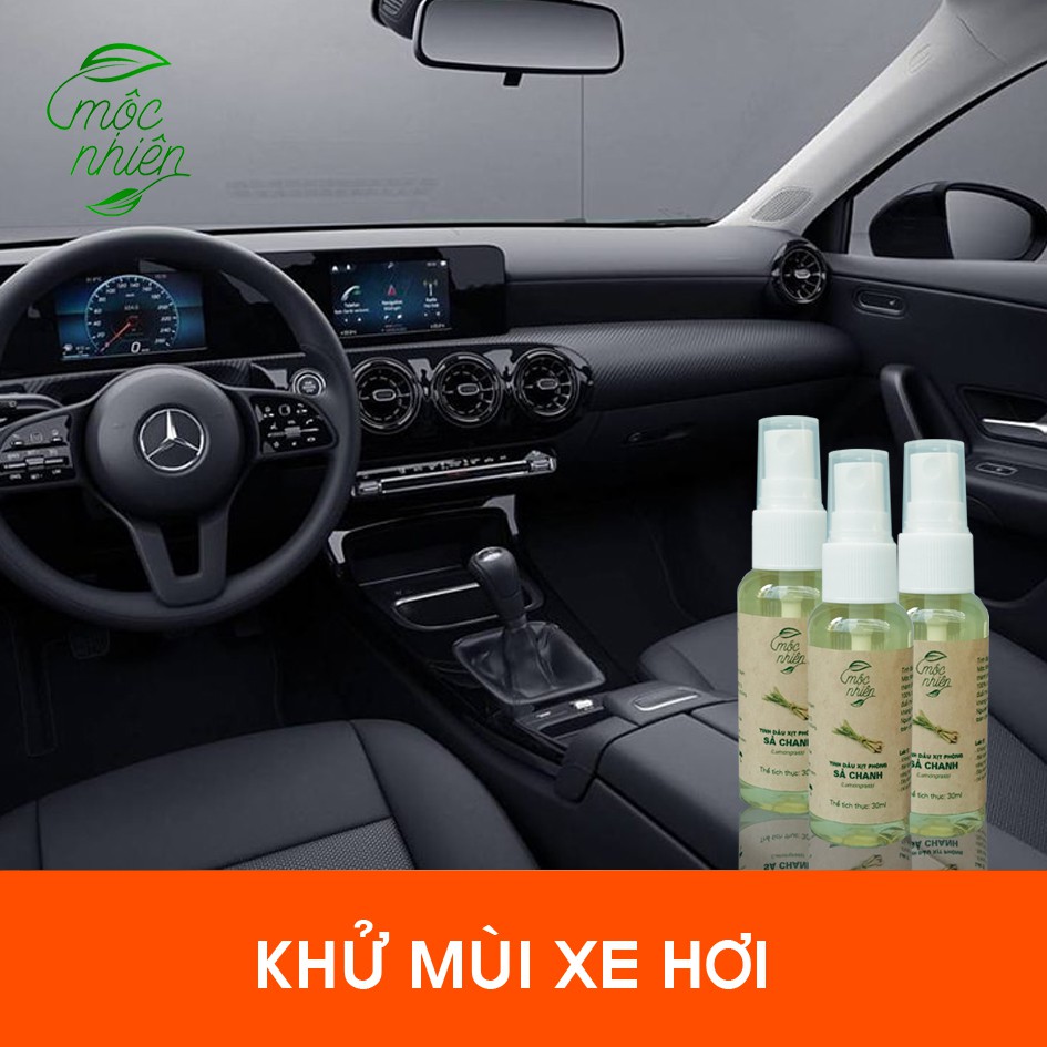 Tinh dầu xịt phòng Mộc Nhiên chính hãng 30ml: tinh dầu sả chanh, bạc hà, hoa hồng