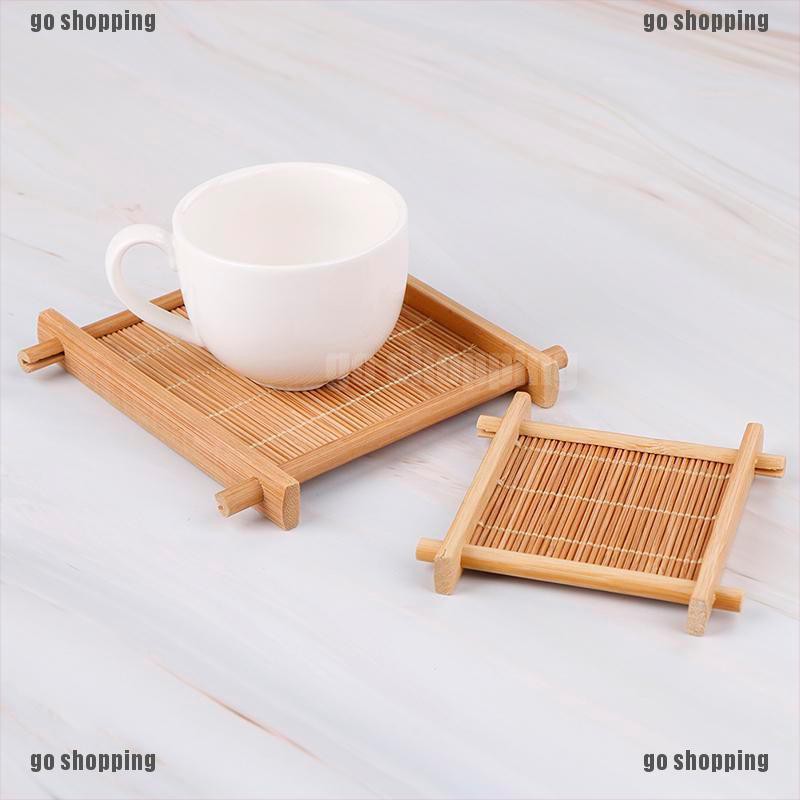 Khay lót cốc trà bằng tre tiện lợi cho gia đình