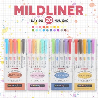 Bút Mildliner ( sét 5 bút )