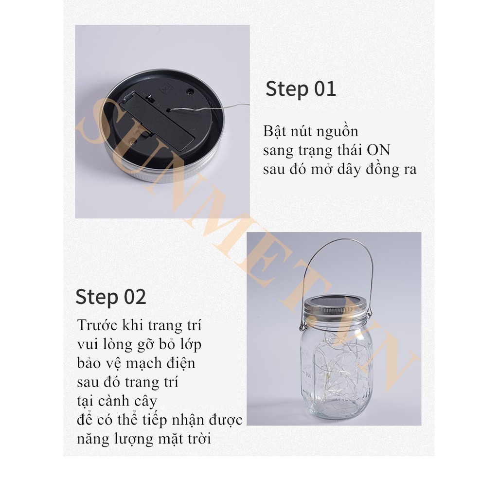 Đèn Led Lọ Ước Nguyện Thủy Tinh Năng Lượng Mặt Trời 13.5cm*12cm Thích Hợp Trang Trí noel, Quán Cà Phê