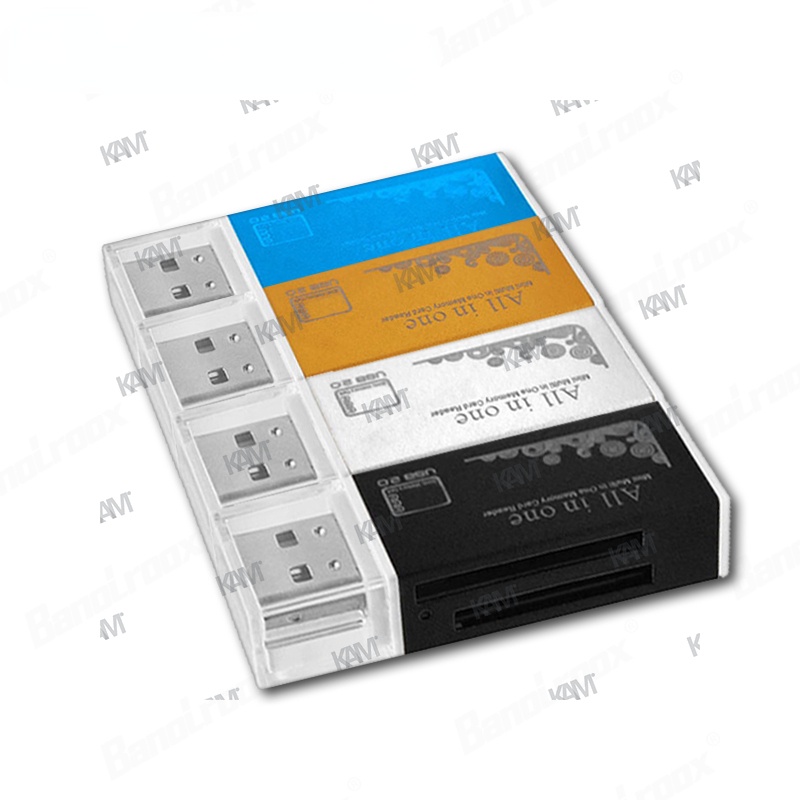 Đầu Đọc Thẻ Nhớ USB 2.0 4 Trong 1 Đa Năng Hỗ Trợ Thẻ SD / SDHC MMC / RS MMC TF / MicroSD MS / MS PRO / MS DUO M2