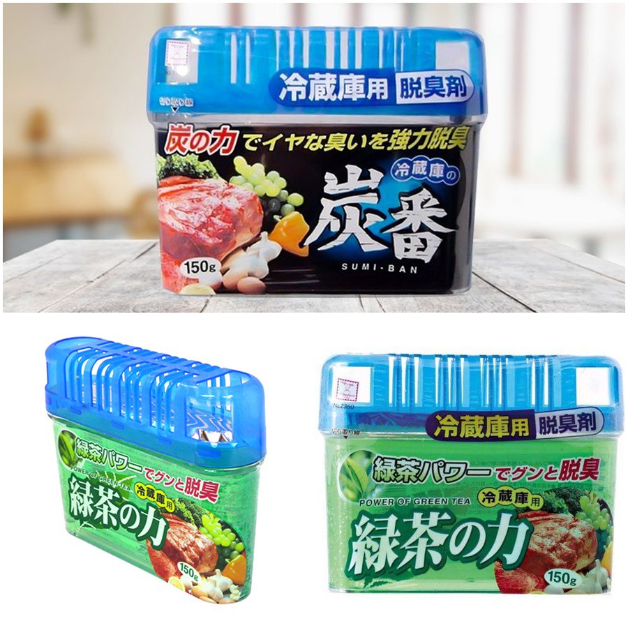 Hộp khử mùi tủ lạnh, tủ giày, tủ bếp kokubo 150g hương trà xanh và than hoạt tính Hàng Nhật