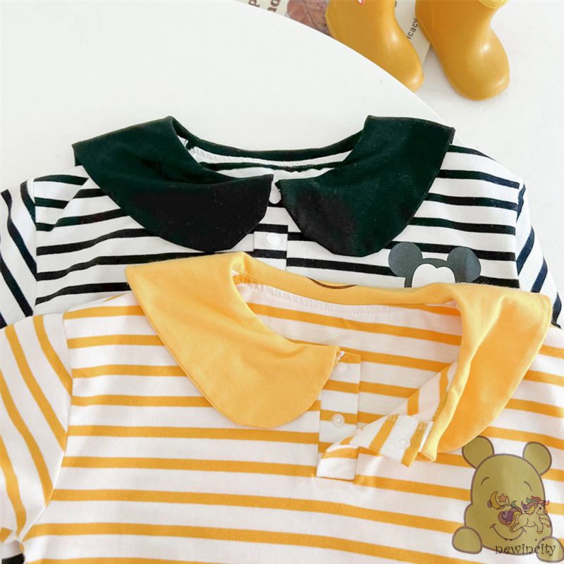 Bộ Áo Liền Quần Tay Ngắn In Hoạt Hình Kiểu Hàn Quốc Dễ Thương Cho Bé