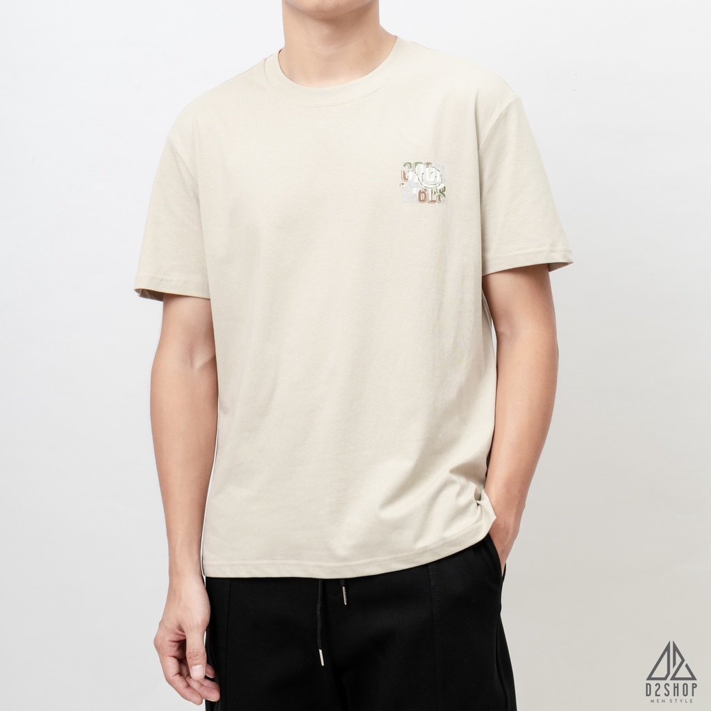 Áo thun D2shop, áo thun cổ tròn in lưng chữ nổi GOOD VIBES, in chữ nổi, màu đen