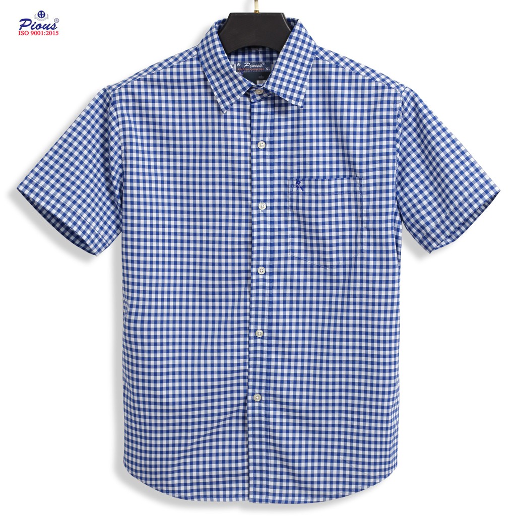 [Mã FAMALLT5 giảm 15% đơn 150K] Áo sơ mi nam caro cotton cao cấp ngắn tay pious HAHA701 | BigBuy360 - bigbuy360.vn
