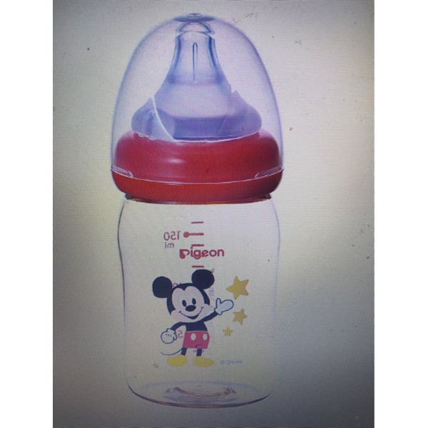 Bình sữa Pigeon nội địa Nhật cổ rộng nhựa PPSU 160ml – Đỏ Mickey