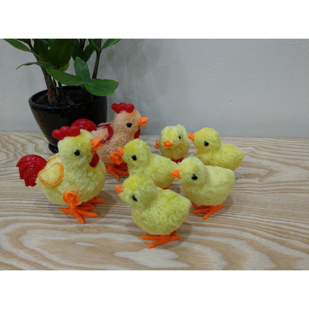 SET ĐỒ CHƠI CẢ ĐÀN GÀ BỐ MẸ + GÀ CON Vặn Cót Cho Bé Yêu thân thiện vật nuôi