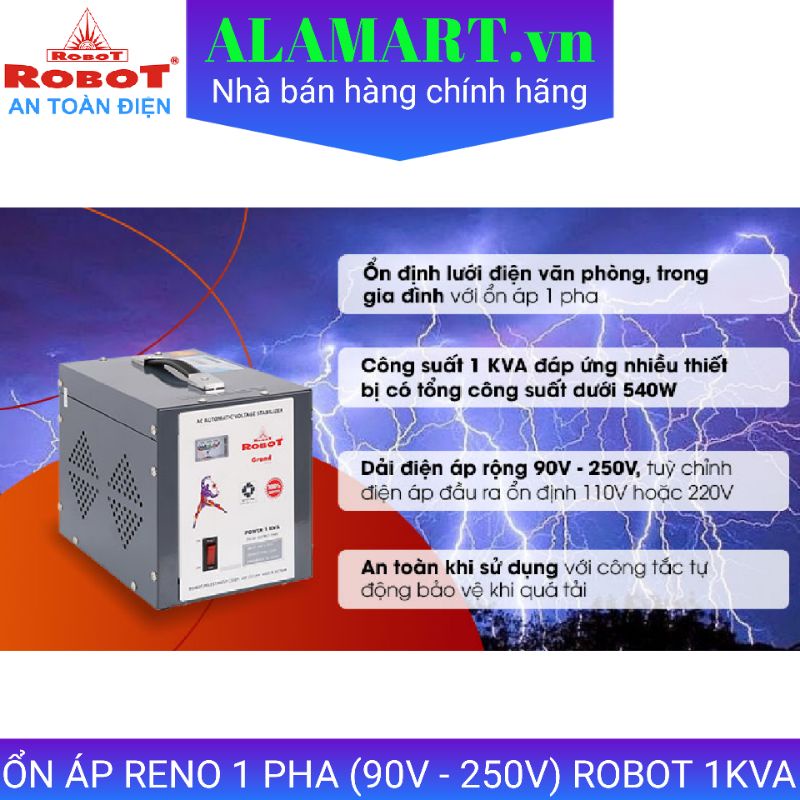 Ổn áp reno 1 pha Robot 1KVA