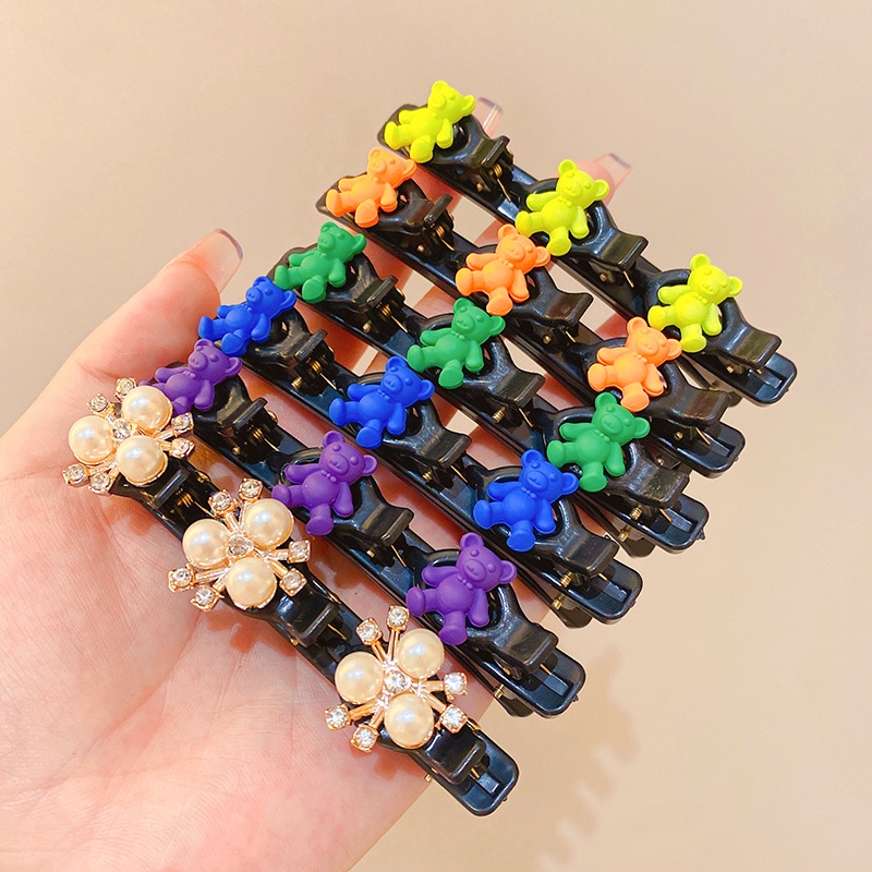 Kẹp Tóc Hình Gấu Hai Lớp Bện Dây Thời Trang Hàn Quốc Cao Cấp