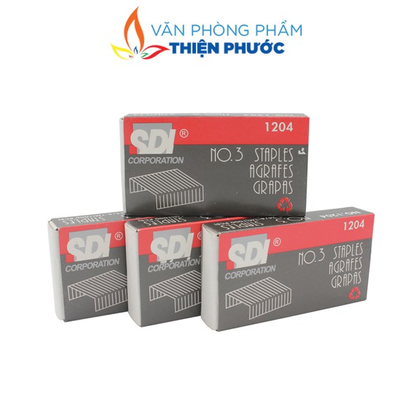 Kim bấm giấy số No.10 - No.3 SDI - kim bấm tài liệu hộp 1000 kim THIỆN PHƯỚC