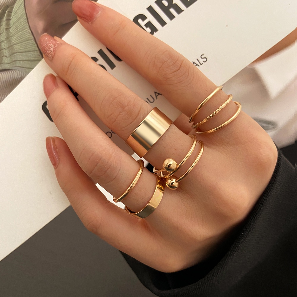 Set nhẫn 17KM đính ngọc trai giả kiểu xoắn ốc trái tim bướm phong cách Hàn Quốc thời trang dành cho nữ trang sức