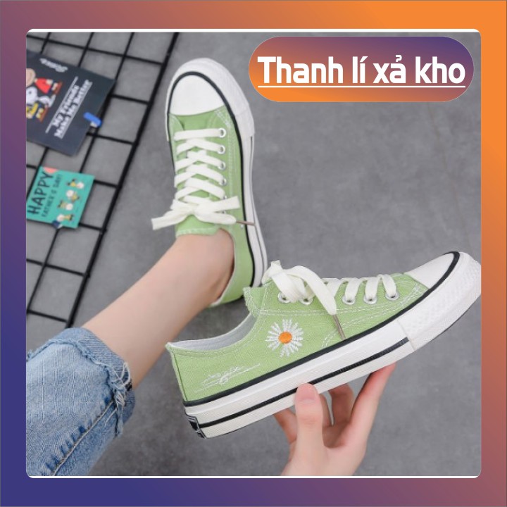 Giày Vải Hoa Cúc Với Chữ Ký Độc Đáo (NỮ) Xả kho - Siêu rẻ!!!