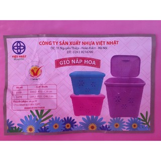 GIỎ ĐỰNG ĐỒ NẮP HOA