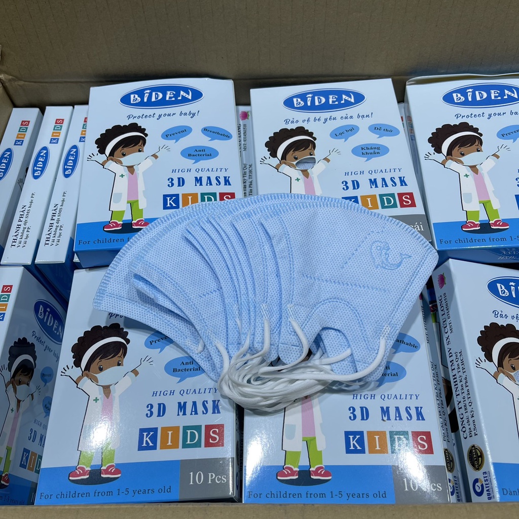 Set 10 Khẩu Trang 5D Cho Bé Famapro Thuộc Công Ty Nam Anh (10 cái 1 hộp)