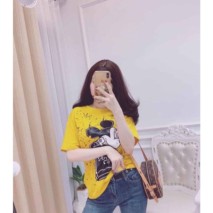 Áo thun Mickey vẩy sơn Cotton 100%