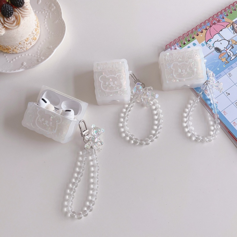 Vỏ Bảo Vệ Hộp Sạc Tai Nghe Apple AirPods 1 2 3 Pro Đính Ngọc Trai Sang Trọng