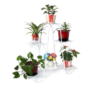 Kệ sắt để chậu hoa 4 tầng 6 chậu trang trí ngoài trời C76 x R23 x D73 cm
