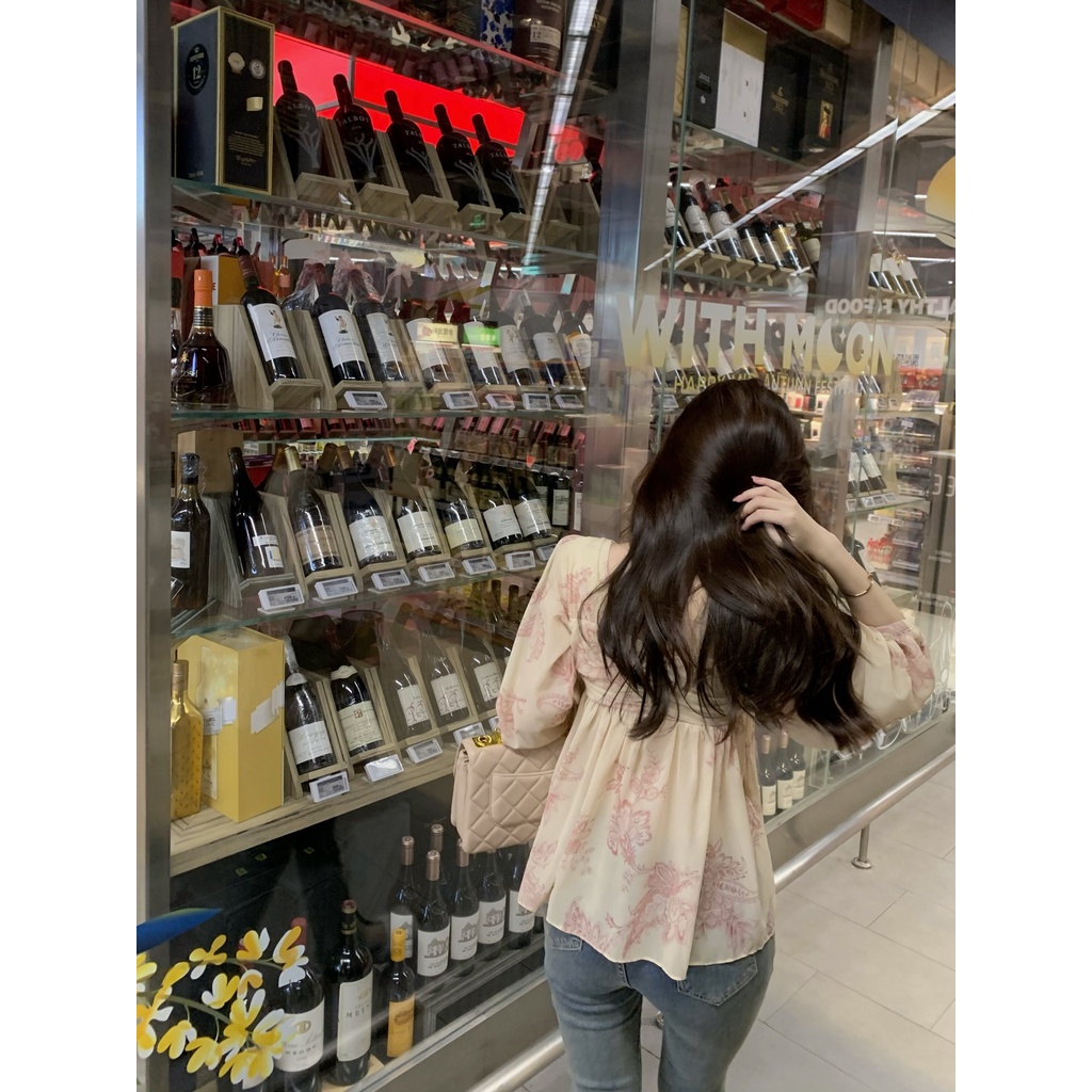 Áo Sơ Mi chiffon Họa Tiết Hoa Thời Trang Mùa Hè Kiểu Pháp Mới