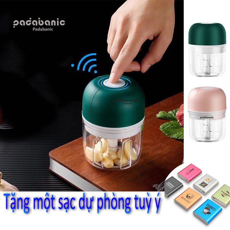 [TẶNG SẠC DỰ PHÒNG] Máy Xay Tỏi Ớt Xay Thịt Padabanic Mini Cầm Tay Sạc Tích Điện USB