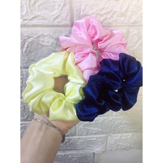 Cột tóc scrunchies phi bóng dày dặn