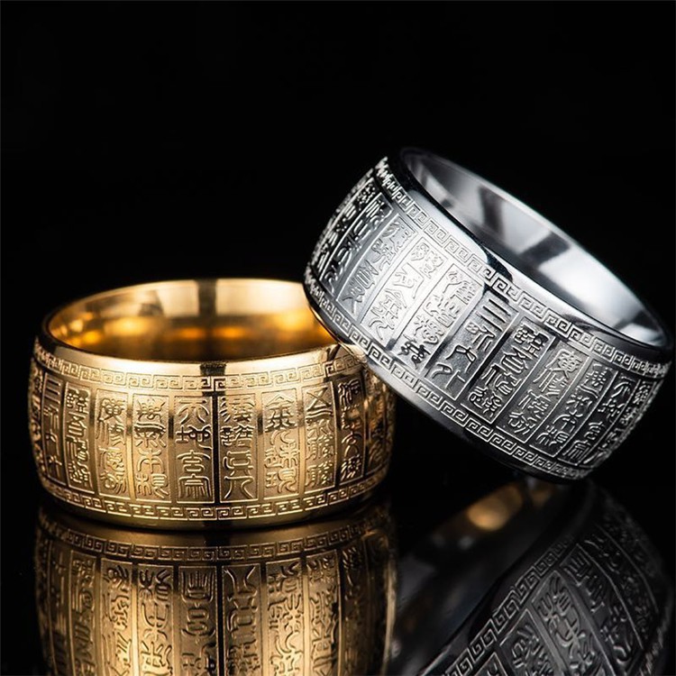 (Rẻ Là Mua) Nhẫn khắc chú đại bi titan - 8532 (Giảm Giá Khủng)