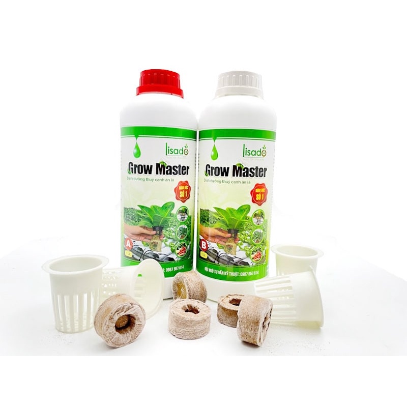 Dung dịch thủy canh Grow Master ăn lá cặp 2 lít pha loãng 350 lít nước