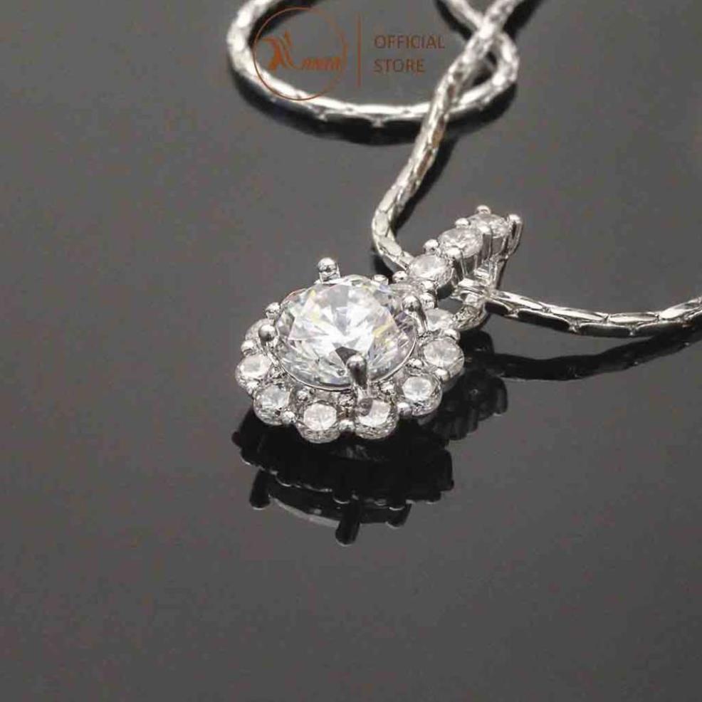 Dây chuyền bạc Ý 925 Thiên kim P2 cao cấp đính đá pha lê sang trọng ANTA_Jewelry - ATJ5504-D