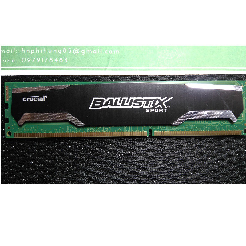 Ram tản nhiệt 8Gb DDR3 bus 1600 - 10600u, 1 cặp 2x4Gb, hiệu Crucial Ballistix chính hãng, bảo hành 3 năm