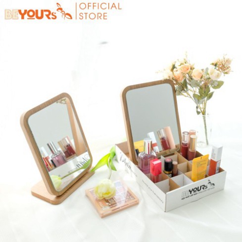 Gương Soi Để Bàn Trang Điểm Gỗ Mini BEYOURs - Phấn Mirror Nội Thất Decor Phòng Ngủ S029