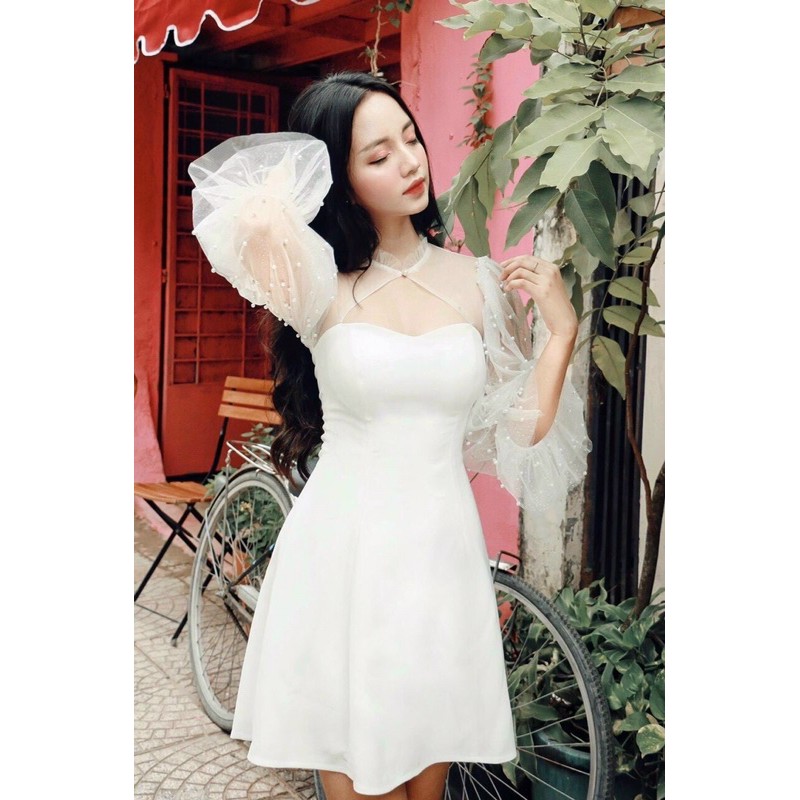 [Rẻ vô địch] Đầm đẹp - Đầm tiểu thư bèo tay voan đính cườm | BigBuy360 - bigbuy360.vn
