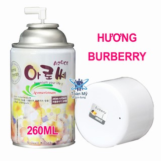 Bình xịt thơm phòng cho máy xịt tự động Aroma - Hương Burberry, 260ML, Hàn Quốc
