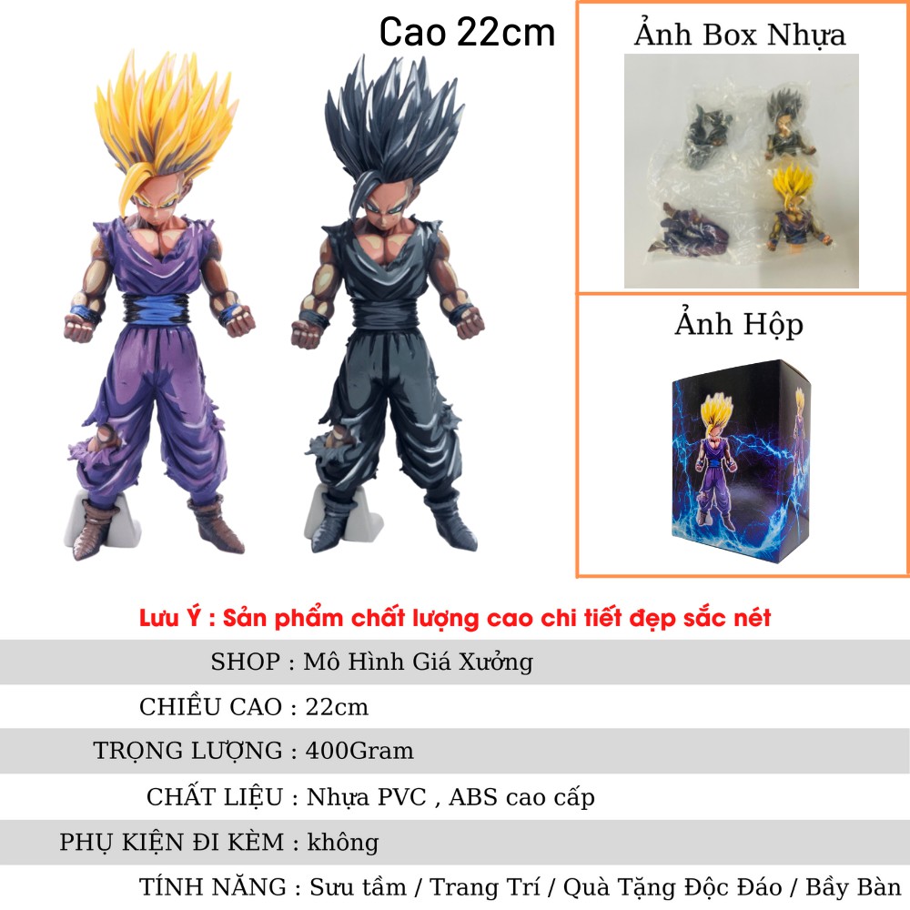 Mô hình Dragon Ball SonGoHan super saiyan bản 2D siêu đẹp có 2 màu tóc cao 22cm - mô hình figure 7 viên ngọc rồng