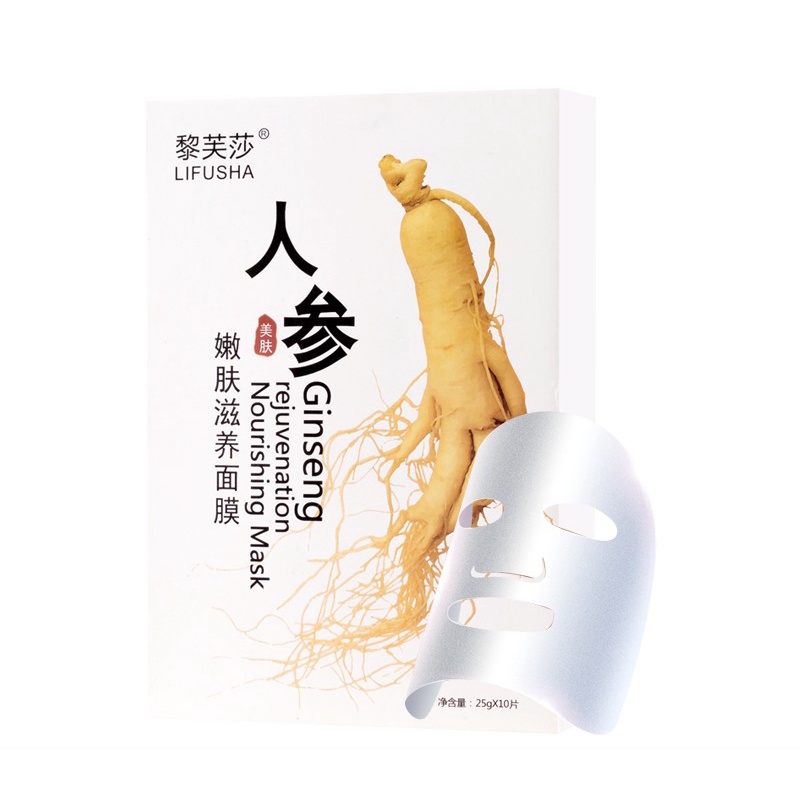 Miếng Mặt Nạ Nhân Sâm Dưỡng Da Trắng Hồng Ginseng Lifusha, Se Khít Chân Lông, Đẩy Lùi Lão Hóa