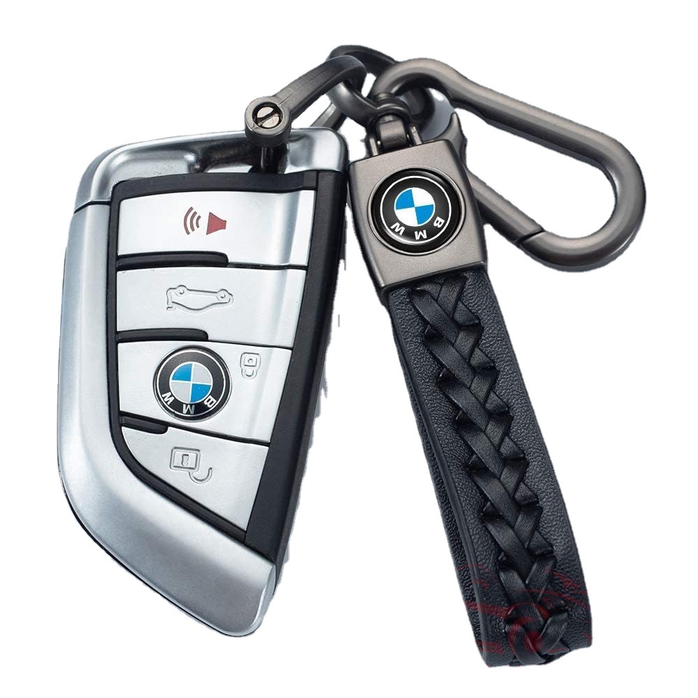 Móc Khóa Da Cừu Mềm Phối Kim Loại Thời Trang Cho Xe Hơi Bmw