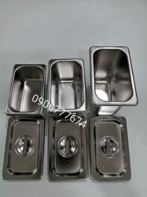 Khay inox GN 1/9 đựng topping