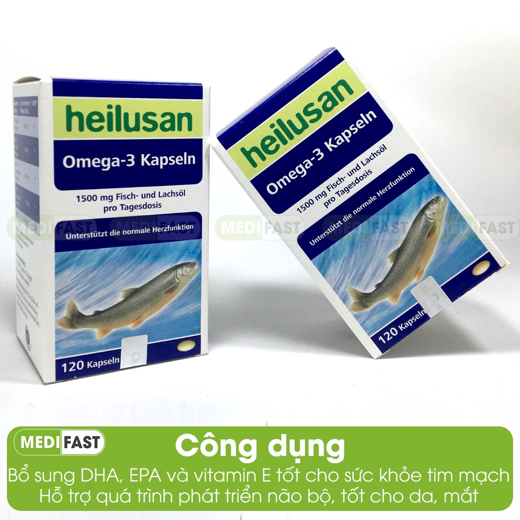 Bổ sung Omega 3 từ dầu cá - Heilusan Omega 3 Kapseln - Tốt cho tim mạch, phát triển não bộ, tốt cho mắt,đẹp da