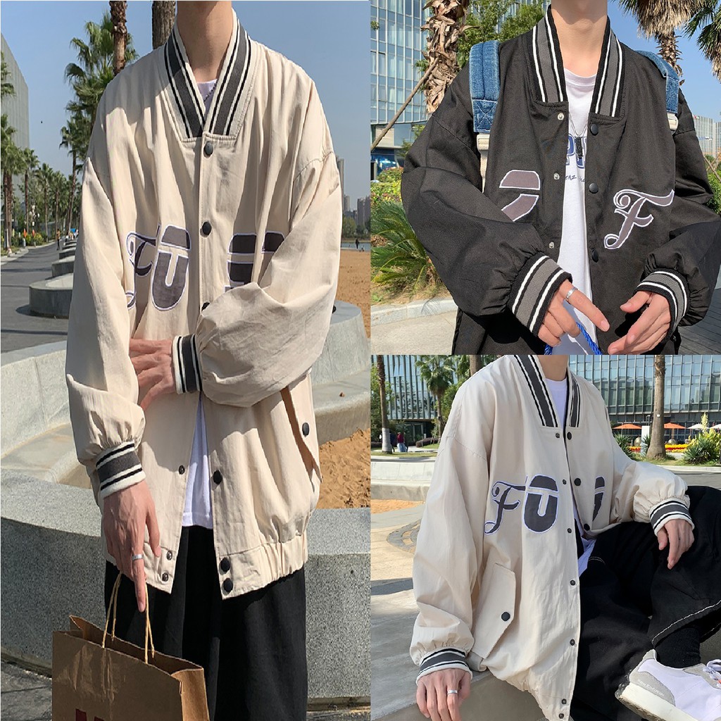 Áo Khoác Dù Bomber Form Rộng Nút Gài Nam Nữ Chất Dù 2 Lớp Phong Cách Thời Trang