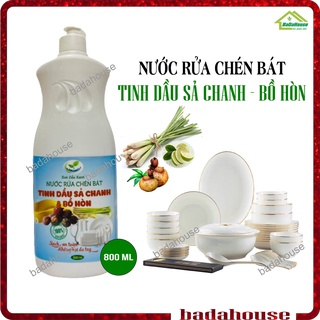 Nước rửa chén bát hữu cơ hương sả chanh Badahouse, dầu rửa bát sả chanh bồ hòn Chai 800ml