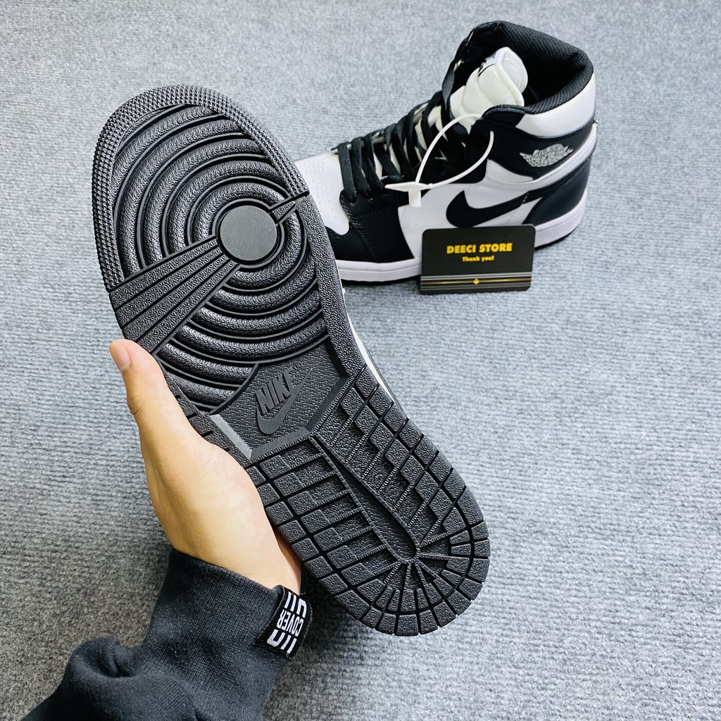 Giày sneaker Nam | Jordan 1 high Panda / trắng đen bản tiêu chuẩn