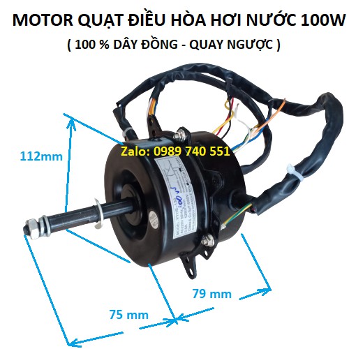 Motor quạt điều hòa hơi nước trục 12mm công suất 100w-120w-160w-200w -lõi đồng quay ngược chiều kim đồng hồ