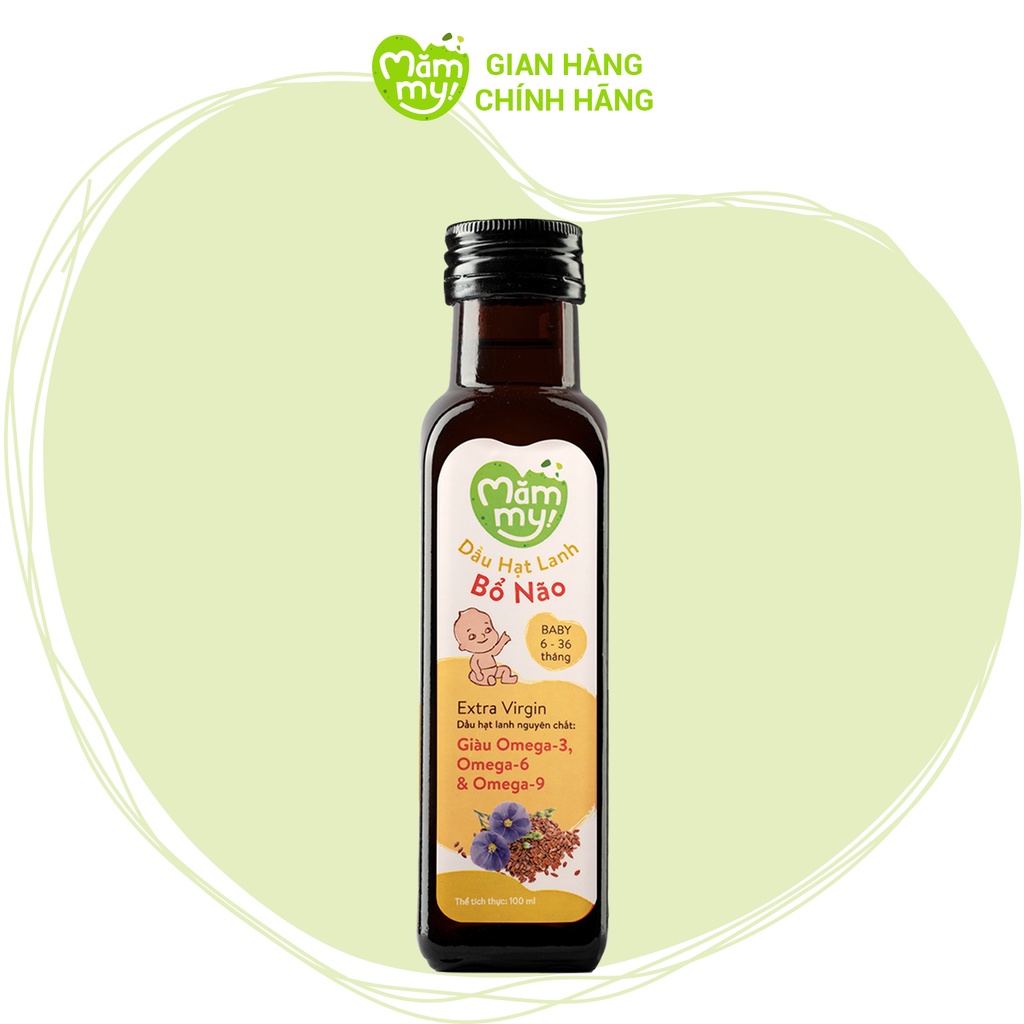[OMEGA 3 cho bé] Bộ Dầu ăn dặm bổ não DẦU HẠT LANH Mămmy 100ml và Yến mạch sữa 50gr