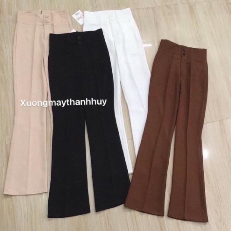 quần loe công sở dài 1m, quần tây ống vảy tôn dáng, m501