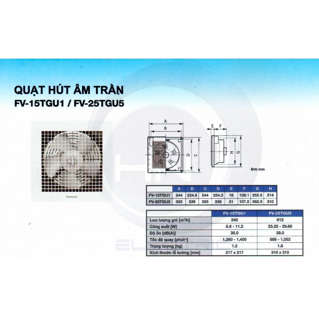 Quạt thông gió Panasonic FV-10EGS1 - 5.5W