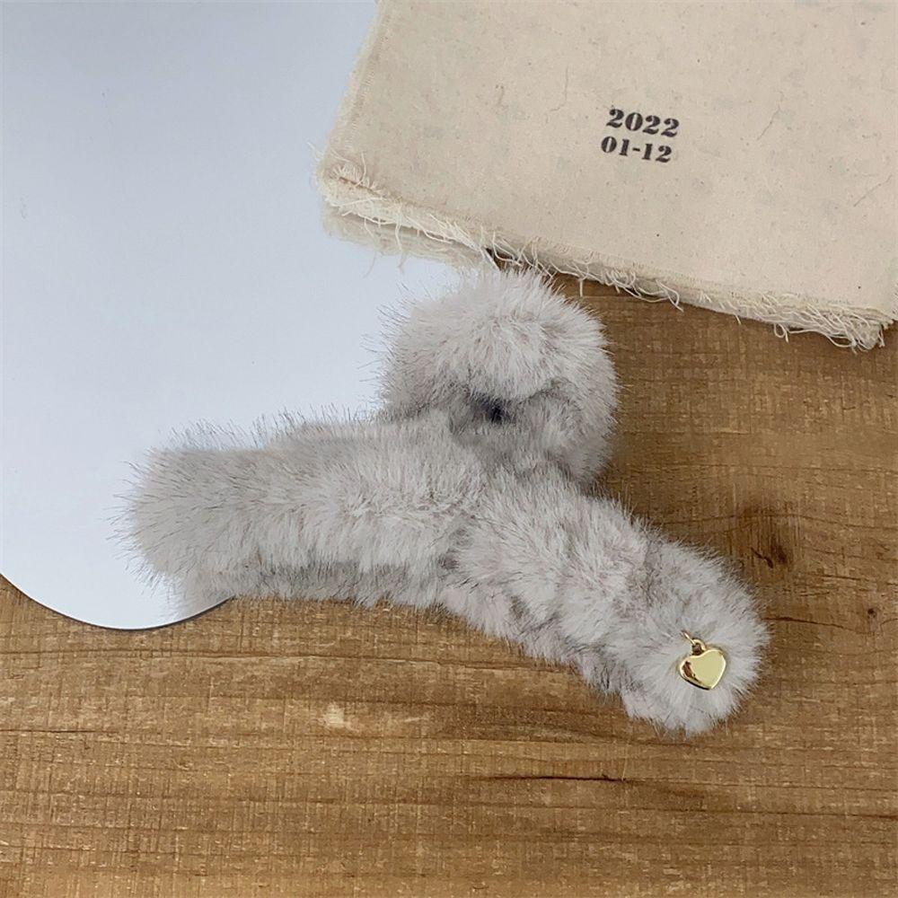 JARRED Kẹp Càng Cua / Trái Tim Giả Lông Thú Dễ Thương Thời Trang Thu Đông Cho Nữ